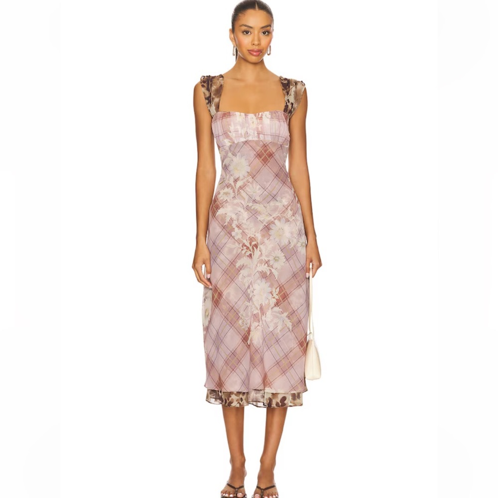Free People Morning Dew Elegant Floral Midi Dress